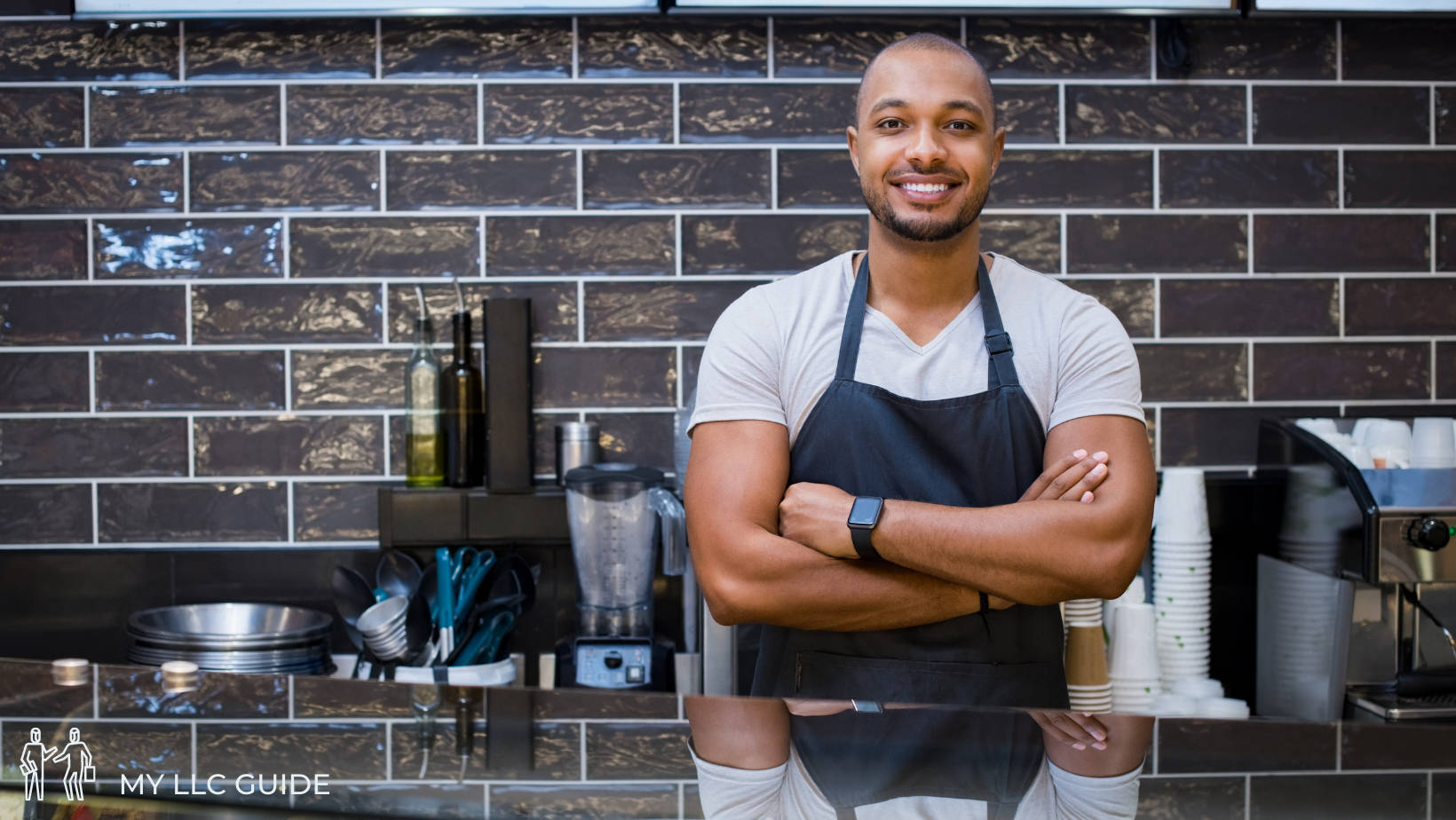 llc business owner standing in a cafe