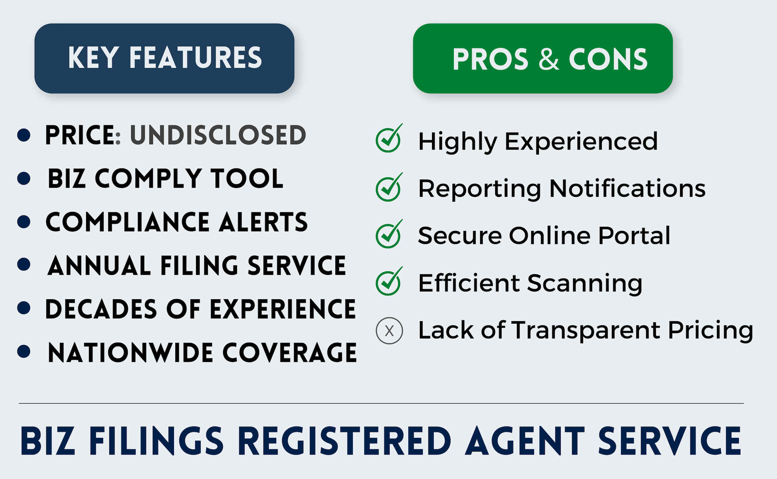 biz filings registered agent service overview pros cons